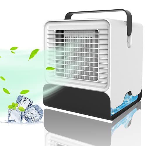 Air Cooler, Evaporative Air Cooler& Portable Air Conditioner/Humidifier Mini-negative Ion USB Air Conditioning Fan, Desktop Cooler Office Refrigeration Strong, Low Noise Design with Night Light