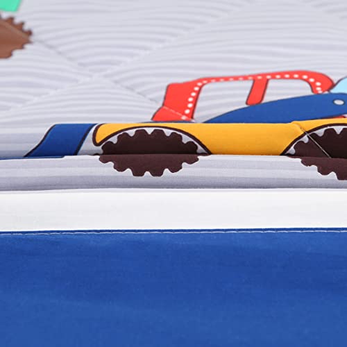 Wowelife Cartoon Cars Toddler Bedding Set for Kids 100% Cotton 4Piece Colorful Car Toddler Comforter Sets (Blue) | The Storepaperoomates Retail Market - Fast Affordable Shopping