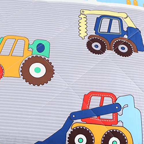 Wowelife Cartoon Cars Toddler Bedding Set for Kids 100% Cotton 4Piece Colorful Car Toddler Comforter Sets (Blue) | The Storepaperoomates Retail Market - Fast Affordable Shopping
