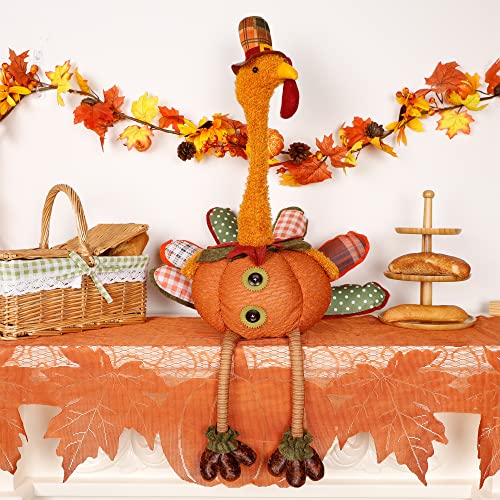 FORUP Thanksgiving Turkey Table Decoration, 32 Inch Thanksgiving Turkey Doll for Autumn Fall Thanksgiving Harvest Halloween Home Decorations, Male