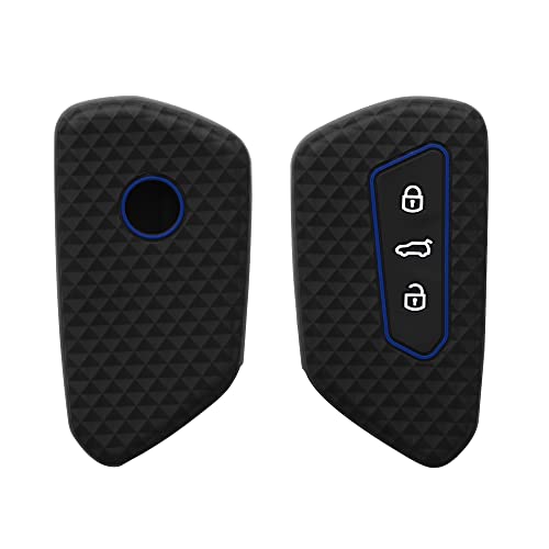 kwmobile Key Cover Compatible with VW Golf 8 – Black/Blue