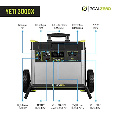 Goal Zero Yeti 3000X Portable Power Station, 2982-Watt-Hour Portable Lithium-Battery Emergency Power Station, Outdoor Portable Generator with Compatible Boulder 200 Briefcase Portable Solar Panel Kit | The Storepaperoomates Retail Market - Fast Affordable Shopping