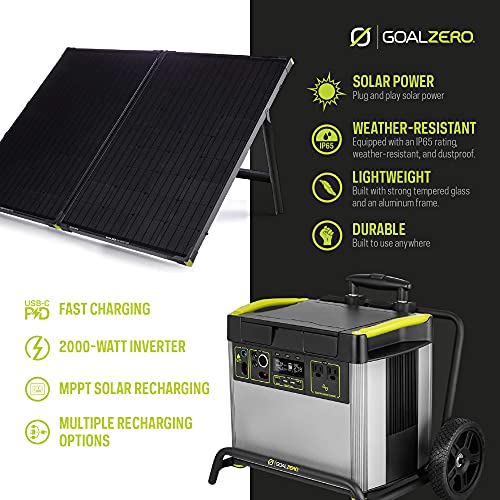 Goal Zero Yeti 3000X Portable Power Station, 2982-Watt-Hour Portable Lithium-Battery Emergency Power Station, Outdoor Portable Generator with Compatible Boulder 200 Briefcase Portable Solar Panel Kit | The Storepaperoomates Retail Market - Fast Affordable Shopping