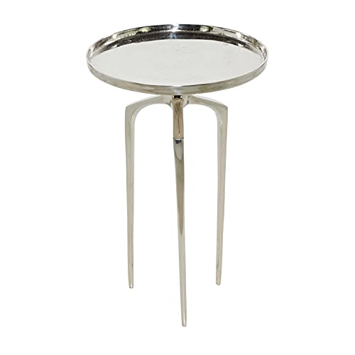 Deco 79 Aluminum Tray Inspired Top Accent Table with 3 Tripod Legs, 16″ x 16″ x 25″, Silver | The Storepaperoomates Retail Market - Fast Affordable Shopping