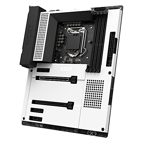 NZXT N7 Z590 – N7-Z59XT-W1 – Intel Z590 chipset (Supports 11th Gen CPUs) – ATX Gaming Motherboard – Integrated I/O Shield – WiFi 6E connectivity – Bluetooth V5.2 – White