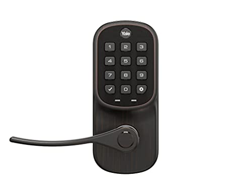 Yale | LiftMaster Smart Lock with Keypad Lever- Works with myQ App & Key by Amazon in-Garage Delivery when paired with Smart Garage Hub (sold separately), Oil Rubbed Bronze