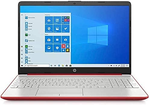 HP 2021 15.6″ HD WLED Laptop, Intel Pentium Gold 6405U Dual-Core Processor, 4GB RAM, 128GB SSD, HDMI, Webcam, Intel UHD Graphics 605, Bluetooth, Wi-Fi, Windows 10 S, Red , with SKYPC 2Weeks Support