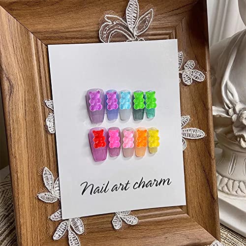120 Pcs Nail Charms Kawaii Nail Charms for Nail Art Decoration Gummy Bear Charms Resin Charms for Nail Decoration (8 Colors) | The Storepaperoomates Retail Market - Fast Affordable Shopping