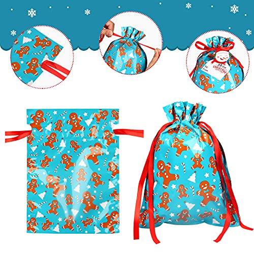 Giiffu Christmas Drawstring Gift Bags, 40Pcs Santa Wrapping Bag in 8 Sizes and 8 Designs with Tags for Xmas Holiday Presents Party Favor Wrapping | The Storepaperoomates Retail Market - Fast Affordable Shopping