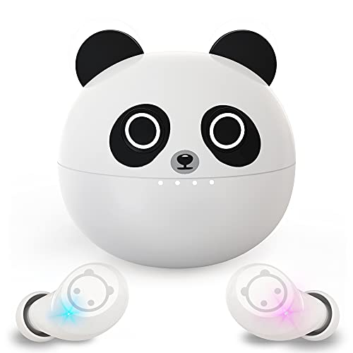 Wireless Earbuds for Kids,Bluetooth Earbuds with Cute Panda Comfort&Lightweight Design Noise Cancellation Earphone for Girl Women Sport Bluetooth 5.0 in Ear Headphone with Mini Portable Charging Case…