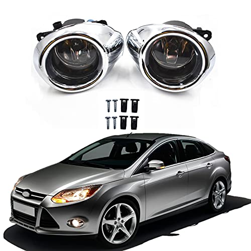 munirater Pair of Clear Lens Driving Fog Lights Bumper Lamps with Bulbs Replacement for 2012-2014 Focus S / SE / SEL / Titanium models