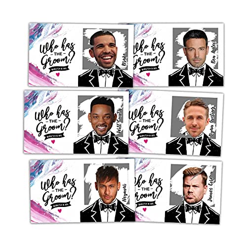 Bridal Shower Games – Who Has The Groom Scratch Off Celebrity Cards, Bachelorette Party Games Supplies – 36 Cards(XL02-bishua) White
