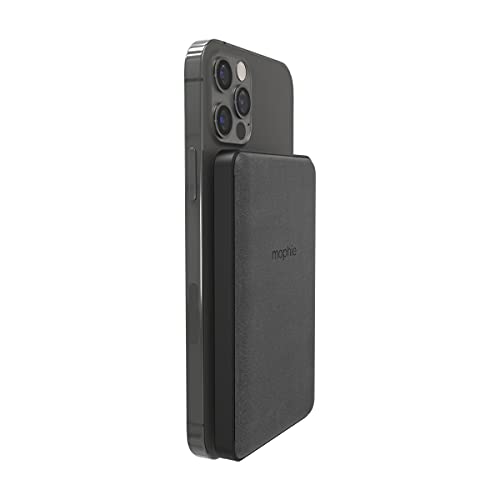 mophie Snap+ Juice Pack Mini – Wireless Portable Magnetic Charger with 5000 mAh Internal Battery, Compatible with MagSafe & Qi-Enabled Smartphones, Works with Apple, Samsung, and Google Phones, Black