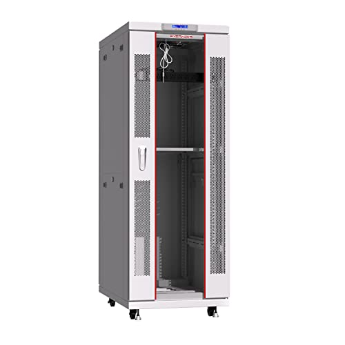 Sysracks – 32U – Server Rack – Locking – Networking – Av Cabinet – Mount – Free Standing Network Rack- Server Cabinet – Caster Leveler – Rack Shelf – Cooling Fan – Thermostat – PDU – Light Grey