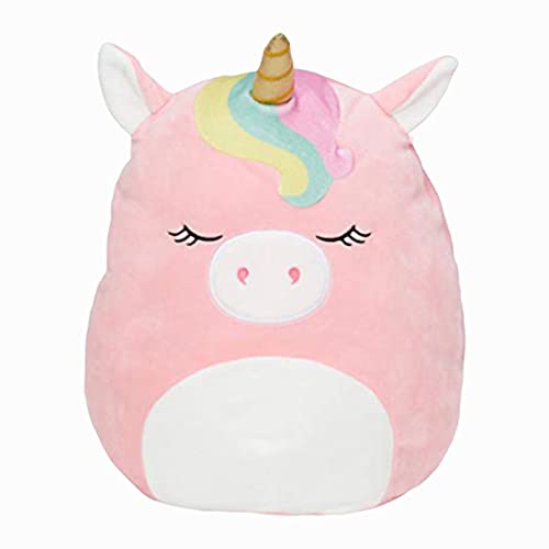 Squishmallow Official Kellytoy Ilene 12 Inch Pink Unicorn Rainbow Mane Squishy Plush Toy Animal