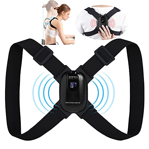 Smart Posture Corrector with Sensor Vibration Reminder for Men and Women, Backmedic Posture Reminder for Teens Kids with Adjustable Angle and Strap Help to Keep Right Posture