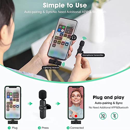 GARMAY Plug-Play Wireless Lavalier Microphone for iPhone iPad, Wireless Lapel Mic for YouTube Video, Live Stream,No Delay Auto-syncs Mic for Vlog,Interview (NO APP or Bluetooth Needed) | The Storepaperoomates Retail Market - Fast Affordable Shopping