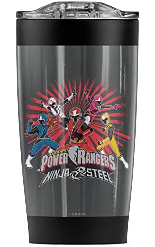 Power Rangers Ninja Steel Ninja Blast Stainless Steel Tumbler 20 oz Coffee Travel Mug/Cup, Vacuum Insulated & Double Wall with Leakproof Sliding Lid | Great for Hot Drinks and Cold Beverages