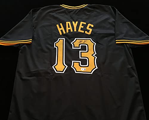 Ke’Bryan Hayes Signed Autographed Black Baseball Jersey Beckett COA – Size XL