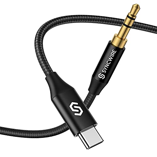 Syncwire USB C to Aux Cord [3.3ft], Type C to 3.5mm Male Headphone Car Stereo Audio Jack Cable for Samsung Galaxy S21/S20 Ultra/Note 20/10 Plus, iPad Pro 2018,Google Pixel,Black