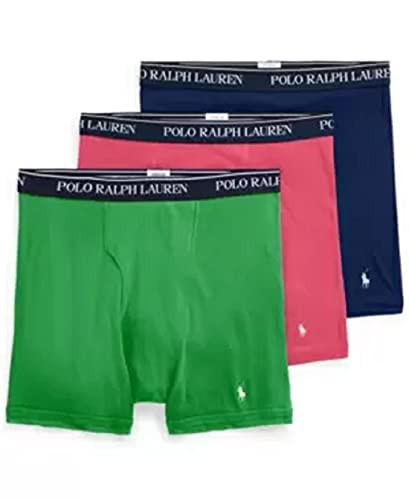 Polo Ralph Lauren 3-Pack Boxer Briefs Evening Post Red, Bastille Blue, Haven Green, Medium