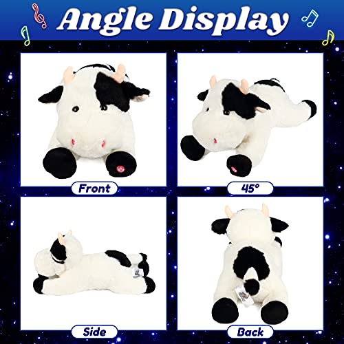 Cuteoy LED Musical Stuffed Cow Plush Toy Farm Animals Light up Dairy Cow with Night Lights Singing Glowing Birthday Easter Gifts for Toddler Kids, 15.5” | The Storepaperoomates Retail Market - Fast Affordable Shopping
