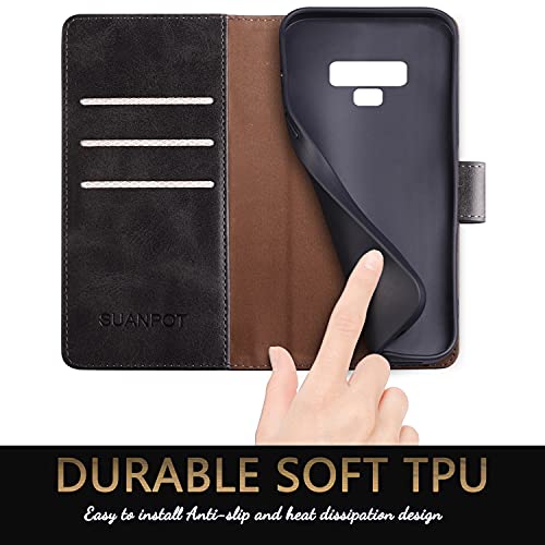 SUANPOT for Samsung Galaxy Note 9 6.4″ with RFID Blocking Leather Wallet case Credit Card Holder, Flip Folio Book Phone case Cover Purse Poket for Women Men for Samsung Note 9 case Wallet Black | The Storepaperoomates Retail Market - Fast Affordable Shopping
