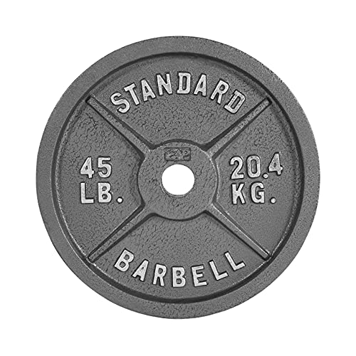 WF Athletic Supply Traditional/Classic 2-Inch Hole Solid Cast Iron Olympic Barbell Weight Plates – Great for Strength Training, Weightlifting, Bodybuilding & Powerlifting, Multiple Choices Available