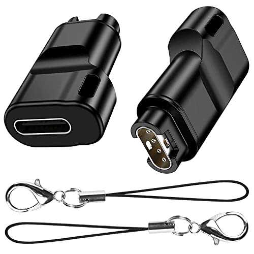 Garmin Watch Charger to Type C Adapter, 2Pack Compatible with Garmin Fenix 6 6S 6X Pro, Fenix 5 5S 5X Plus, Forerunner 745 935 945 45 45S 245, Approach S60 X10 and More