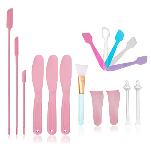 TCJJ 16PCS Silicone Wax Spatulas for Beauty Reusable Wax Sticks Hair Removal Waxing Applicators Large Small Area Scraper for Body Waxing
