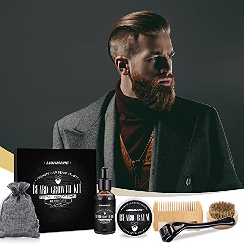 Lionmane Beard Growth Gift Kit, Father’s Day Gifts for Men,Beard Growth Oil,Beard Balm Brush Comb, Stimulate Beard Hair Growth, Men’s Birthday Anniversary Beard Gifts for Husband/Boyfriend/Dad/Him | The Storepaperoomates Retail Market - Fast Affordable Shopping