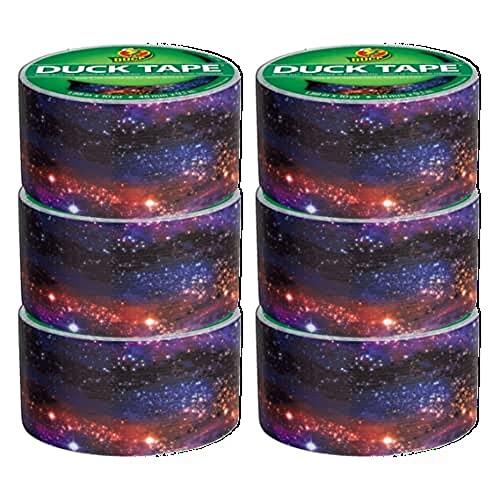 Duck Brand 283039_C Duck Printed Duct Tape, 6-Roll, Galaxy, 6 Rolls
