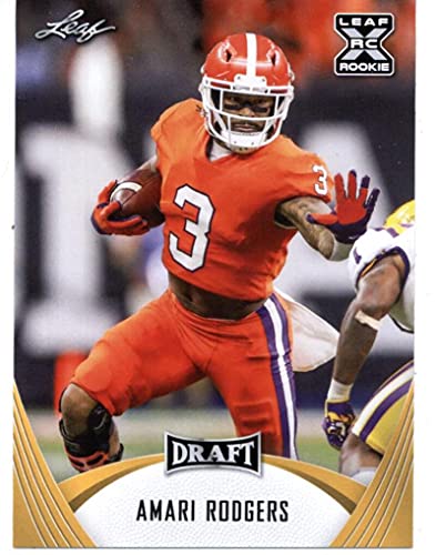 2021 Leaf Draft Gold #32 Amari Rodgers Clemson Tigers XRC (Green Bay Packers) (RC – Rookie Card) NFL Football Card NM-MT