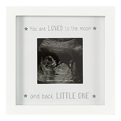 C.R Gibson BPSF-23934 Love You to The Moon and Back Baby Sonogram Picture Frame, 7” W x 7” H