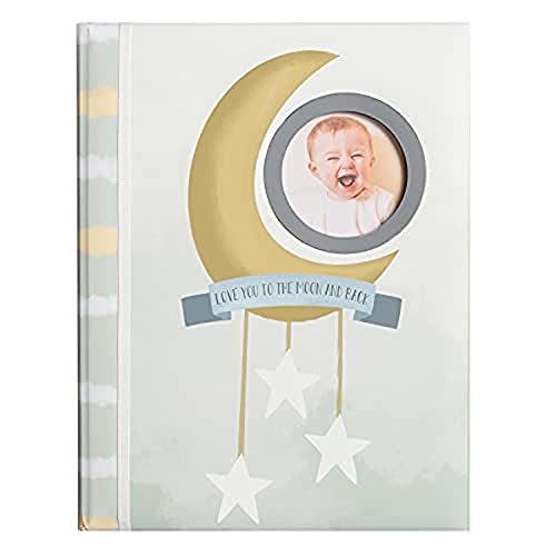 C.R Gibson B2-23934 Love You to The Moon and Back Gender Neutral Baby Memory Book, 8.8” W x 11.2” H