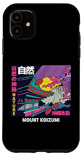 iPhone 11 Japanese Mount Koizumi Retro Vintage Mountain Sakura Nature Case