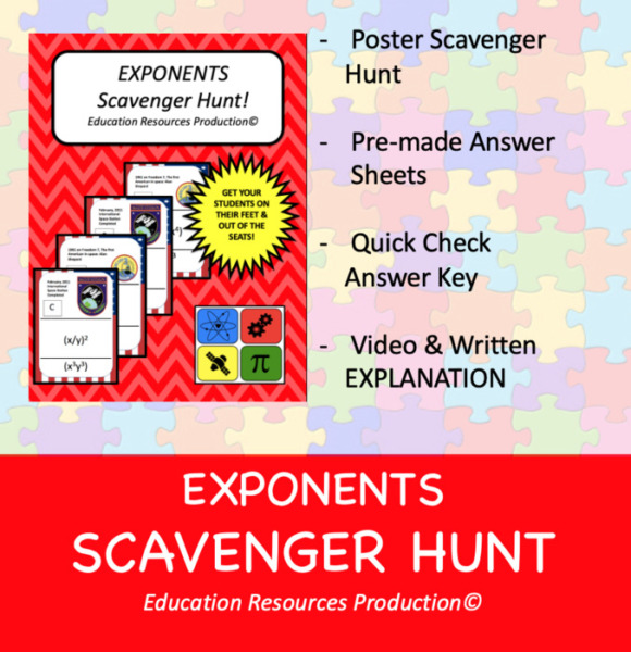 Exponents Scavenger Hunt Activity