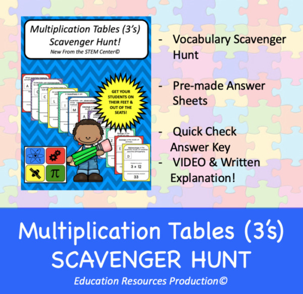 Multiplication of 3’s Scavenger Hunt