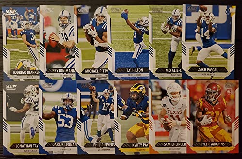 2021 Panini Score Football Indianapolis Colts Team Set 12 Cards W/Drafted Rookies Includes Sam Ehlinger RC