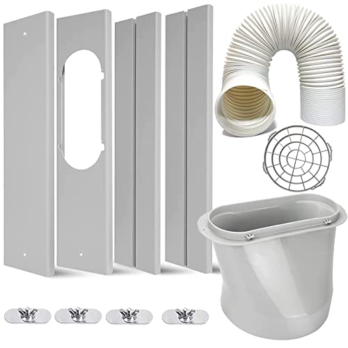 LEZIFU Portable Air Conditioner Window Kit with Hose, Adjustable Window Seal with 5.9 Inch Diameter 59″ Length Hose for Vertical/Horizontal Window Kit