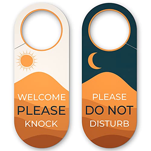 Do Not Disturb Door Hanger Sign/Welcome Please Knock – 2 Pack – Universal Fit – 9 x 3.5″ – Perfect Do Not Disturb Signs for Bedroom, Hotel or Home Office for Privacy and Ensure People Do Not Enter