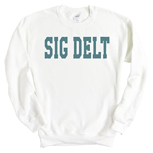 Kite and Crest Sigma Delta Tau Sweatshirt – Sig Delt Blue Retro Crewneck Sweatshirt- Sorority Big Little Gift Idea