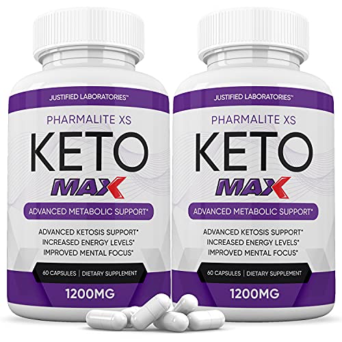 (2 Pack) Pharmalite XS Max 1200MG Keto Pills Advanced Ketogenic Supplement Real Exogenous Ketones Ketosis Support for Men Women 120 Capsules