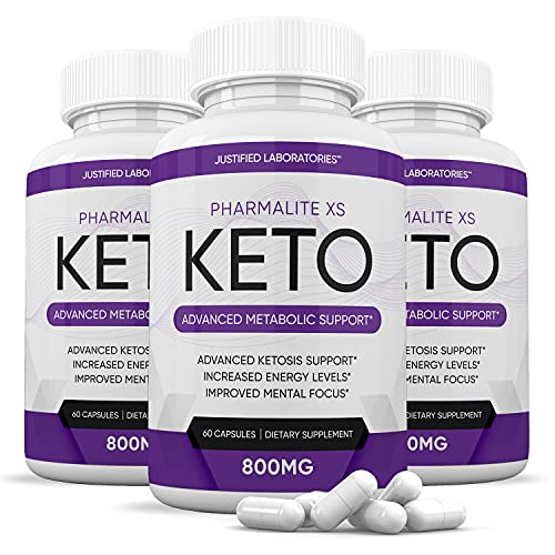 (3 Pack) Pharmalite XS Keto Pills Ketogenic Supplement Includes goBHB Exogenous Ketones Premium Ketosis Support for Men Women 180 Capsules