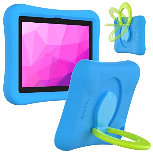 PEPKOO Kids Case for Fire HD 8/HD 8 Plus Tablet, 10th Generation 2020 Release, Light Weight Flexible Shockproof Cover with Foldable Handle Kickstand for Amazon Kindle Fire HD 8/8 Plus 10th Gen, Blue
