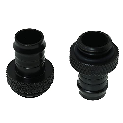 WELWIK Tube Connector 2PCS G1/4 Inch to 3/8 Inch Barb Fitting for PC Water Cooling System Soft Tubing Black