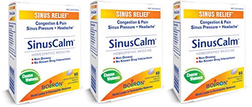 Boiron Sinuscalm Sinus Relief Tablets, 60 Count (Pack of 3) – Formerly Called Sinusalia