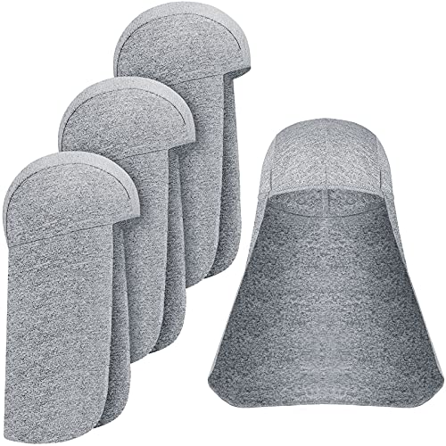 4 Pieces Hard Hat Sun Shade Neck Shade Cap Sun Hat Elastic for Quick Dry Cooling Skull Cap (Gray)