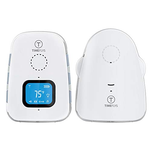 Audio Baby Monitor Crown [Updated Version] TimeFlys,Temperature Monitoring,Vibration,Lullabies,Rechargeable Battery,Two Way Talk,USB Connection,Zero Emission at Night Mode,Long Range up to 1000 ft