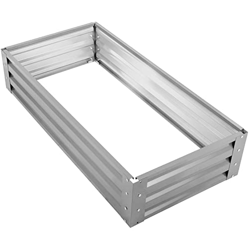 VEVOR Galvanized Raised Garden Bed, 48″ x 24″ x 10″ Metal Planter Box, Light Gray Steel Plant Raised Garden Bed Kit, Planter Boxes Outdoor | The Storepaperoomates Retail Market - Fast Affordable Shopping